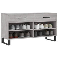 vidaXL Skobänk grå sonoma 102x35x55 cm konstruerat trä