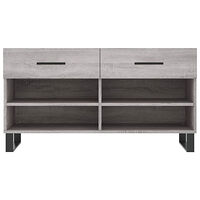 vidaXL Skobänk grå sonoma 102x35x55 cm konstruerat trä