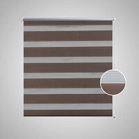 vidaXL Rullgardin randig brun 140 x 175 cm transparent