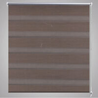 vidaXL Rullgardin randig brun 140 x 175 cm transparent