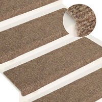vidaXL Trappmattor självhäftande 15 st 65x21x4 cm beige rektangulär kant