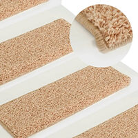 vidaXL Trappstegsmattor 15 st 65x21x4 cm guld
