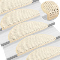 vidaXL Trappstegsmattor självhäftande sisal 15 st 65x21x4 cm berber