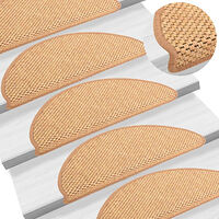 vidaXL Trappstegsmattor självhäftande sisal 15 st 65x21x4 cm sisal