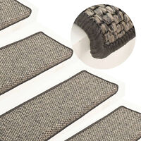 vidaXL Trappstegsmattor självhäftande 15 st 65x21x4 cm grå beige