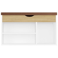vidaXL Skobänk med dyna vit och sonoma-ek 80x30x47 cm konstruerat trä