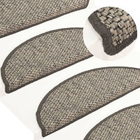 vidaXL Trappstegsmattor självhäftande sisal 15 st 65x21x4 cm brunbeige