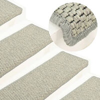 vidaXL Trappstegsmattor självhäftande sisal 15 st 65x21x4 cm grön