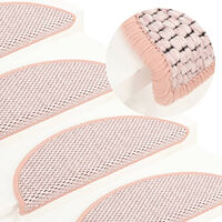 vidaXL Trappstegsmattor självhäftande sisal 15 st 65x21x4 cm rosa