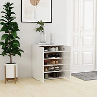 vidaXL Skoskåp vit högglans 60x35x70 cm konstruerat trä