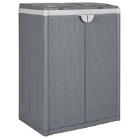 vidaXL Soptunna med 2 dörrar grå 65x45x88 cm PP