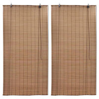 vidaXL Rullgardin bambu 2 st 80 x 160 cm brun
