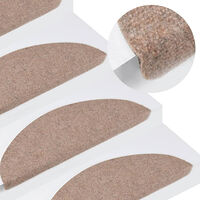 vidaXL Trappstegsmattor självhäftande 15 st 56x17x3 cm beige