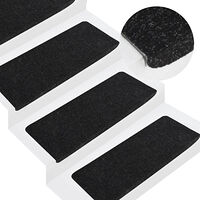 vidaXL Trappstegsmattor självhäftande 15 st 65x24,5x3,5 cm antracit