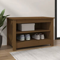 vidaXL Skobänk honungsbrun 70x38x45,5 cm massiv furu