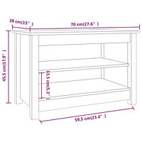vidaXL Skobänk honungsbrun 70x38x45,5 cm massiv furu