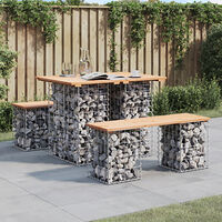 vidaXL Trädgårdsbänk gabion-design 100x70x72 cm massiv furu