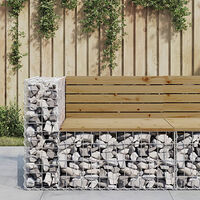 vidaXL Trädgårdsbänk gabion-design 92x71x65,5 cm impregnerad furu