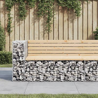vidaXL Trädgårdsbänk gabion-design 122x71x65,5 cm massiv furu