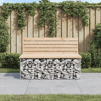 vidaXL Trädgårdsbänk gabion-design 103x70x65 cm massiv furu