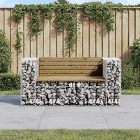vidaXL Trädgårdsbänk gabion-design 143x71x65,5 cm impregnerad furu