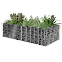 vidaXL Planteringsgabion galvaniserat stål 180x90x50 cm