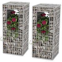 vidaXL Gabionkorg med planteringsmöjlighet 2 st stål 50x50x120 cm