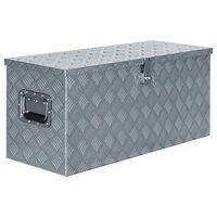 vidaXL Förvaringslåda aluminium 90,5x35x40 cm silver