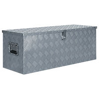 vidaXL Förvaringslåda aluminium 110,5x38,5x40 cm silver