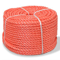 vidaXL Tvinnat rep i polypropylen 12 mm 100 m orange