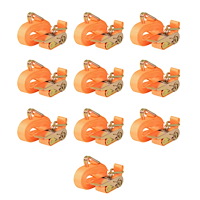 vidaXL Lastspännare med spärr 10 st 0,4 ton 6mx25mm orange