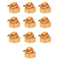 vidaXL Lastspännare med spärr 10 st 1 ton 6mx38mm orange