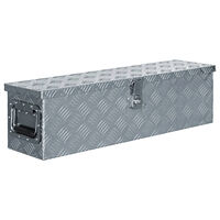 vidaXL Förvaringslåda aluminium 80,5x22x22 cm silver
