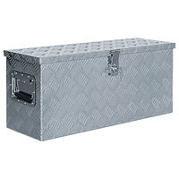 vidaXL Förvaringslåda aluminium 76,5x26,5x33 cm silver