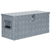 vidaXL Förvaringslåda aluminium 80x30x35 cm silver