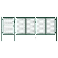 vidaXL Trädgårdsgrind stål 400x125 cm grön