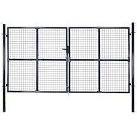 vidaXL Trädgårdsgrind i nät galvaniserat stål 306x200 cm grå
