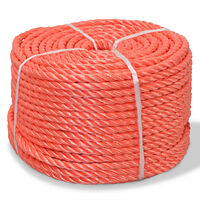 vidaXL Tvinnat rep i polypropylen 10 mm 500 m orange