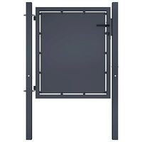 vidaXL Trädgårdsgrind stål 100x75 cm antracit