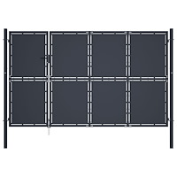vidaXL Trädgårdsgrind stål 350x200 cm antracit