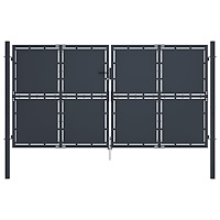 vidaXL Trädgårdsgrind stål 300x175 cm antracit