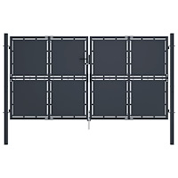 vidaXL Trädgårdsgrind stål 300x200 cm antracit