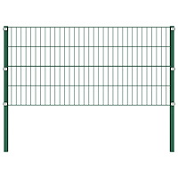 vidaXL Stängselpanel med stolpar järn 1,7x0,8 m grön