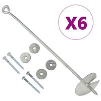 vidaXL Jordankare 6 st 10x60 cm galvaniserad metall