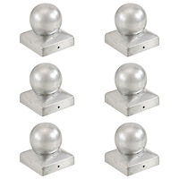 vidaXL Stolphattar klot 6 st galvaniserad metall 71x71 mm