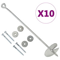 vidaXL Jordankare 10 st 10x60 cm galvaniserad metall