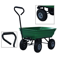 vidaXL Trädgårdsvagn tippbar 300 kg 75L grön