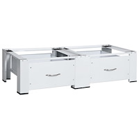 vidaXL Dubbel förhöjningssockel för tvättmaskin torktumlare lådor vit