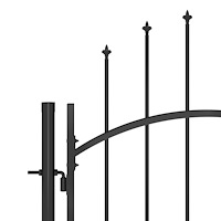 vidaXL Trädgårdsgrind med spjuttopp 5x1,5 m svart