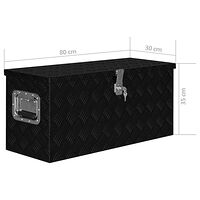 vidaXL Förvaringslåda aluminium 80x30x35 cm svart